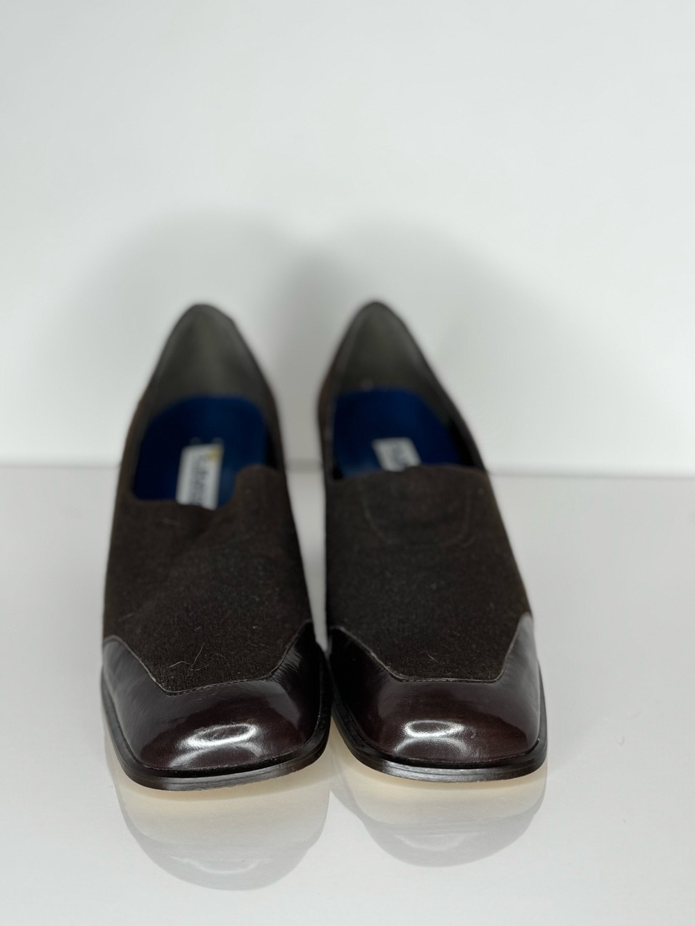La Marinella Brown Square Toe Block Heel Loafer Pumps - Size 6.5